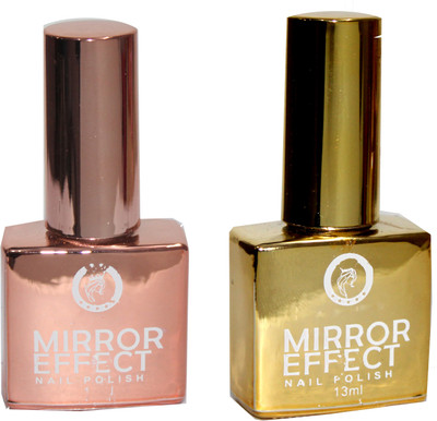 

Butter lips HD Mirror Effect Nail Paint Combo Golden, Lite Yellow(Pack of 2)