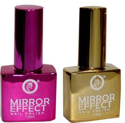 

The Looks HD Mirror Effect Nail Paint Combo Pink, lite yellow(Pack of 2)
