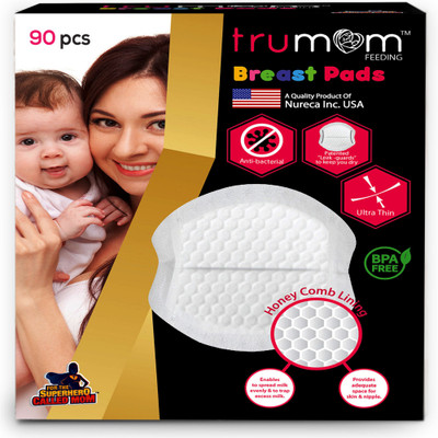 

Trumom (USA) Anti Bacterial BPA Free Maternity Ultra Thin Super Absorbent Premium Disposable With Patented Leak Guards Pack of 3 (90 Pcs) & Digital Thermometer With Flexible Tip Included Feeding Nursing Breast Pad(Pack of 90)