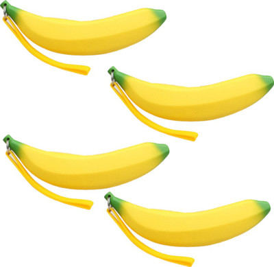 

TECHNOCHITRA PACK OF 4 BANANA POUCH FRUIT Art Polyester Pencil Boxes(Set of 4, Multicolor)