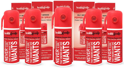 

Healthgenie Self Defence, Protection & Safety Pepper Spray For Men & Women, Upto 10 Feet Range, 55ml/35 Gms Of Dispensable Pepper Spray (Pack Of 5) Pepper Stream Spray