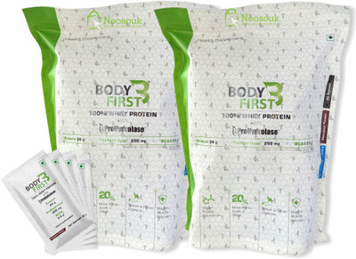 

BodyFirst Whey Protein Blend with Prohydrolase Enzyme Complex (64 Sachets of 32gm each) Whey Protein(2048 g, Chocolate)