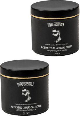 

Beard Essentials Activated Charcoal Face Scrub Pack Of 2 Scrub(250 g)