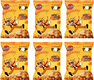 

Fitminis Roasted Makhana Healthy snack (Foxnuts)- Peri Peri(45, Pack of 6)