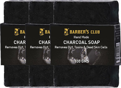 

Barber's Club Hand Made Organic Charcoal Soap - 100 gms each (Pack of 3)(300 g, Pack of 3)