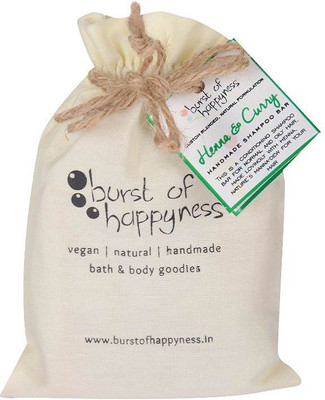 

Burst of Happyness Henna and Curry Natural Handmade Shampoo Bar(100 g)