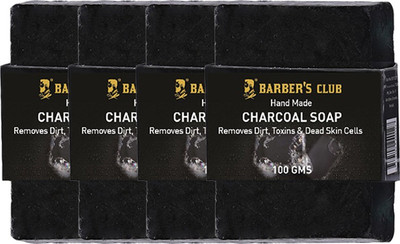 

Barber's Club Hand Made Organic Charcoal Soap - 100 gms each (Pack of 4)(400 g, Pack of 4)
