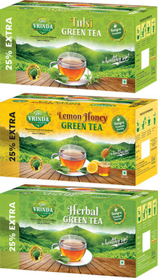 

Shri Vrinda Caring for Life Combo Pack Of 3 Lemon Honey , Herbal , Tulsi Green Tea Bags(75 Bags, Box)