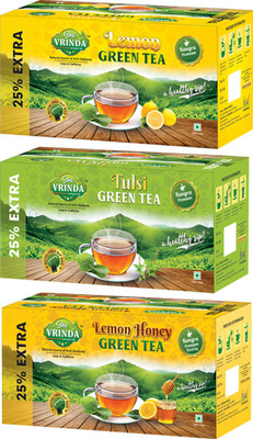 

Shri Vrinda Caring for Life Combo Pack Of 3 Lemon Honey , Lemon, Tulsi Green Tea Bags(75 Bags, Box)