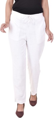 Vasavi Slim Fit Women White Trousers