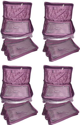 

Sarohi Pack of 4 Necklace 5 Slot Pouches Bag Jewellery Vanity Box jewellery case Vanity Box Pouch Vanity Box(Purple)