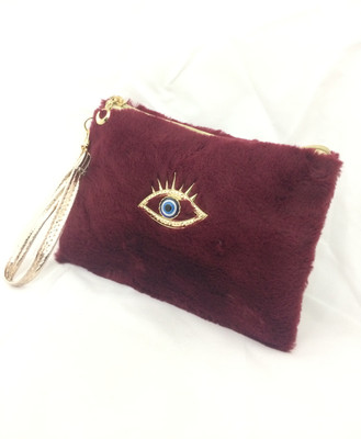 

shamax EYE MAROON FARR COSMATIC BAG vanity bag Vanity Box(Maroon)