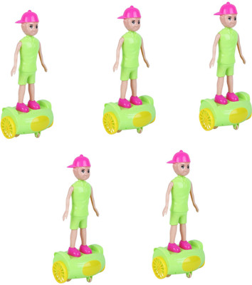 

AutoVHPR Pack of 5 Roller Skate Cool Boy Toys with a Thread Push the thread and Release it and the Toy will Start running(Multicolor)