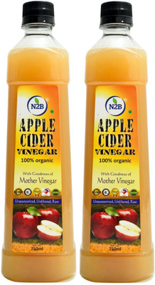 

N2B 100% Organic Raw, Unpasteurized & Unfiltered Apple Cider Vinegar - With Stand of Mother Vinegar(1500 ml)