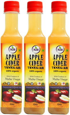 

N2B 100% Organic Raw, Unpasteurized & Unfiltered Apple Cider Vinegar (Pack of 3)- With Stand of Mother Vinegar(250 ml, Pack of 3)