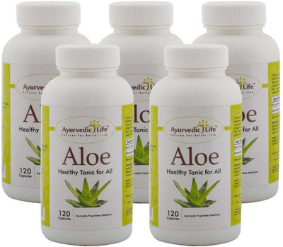 

Ayurvedic Life Aloe Vera 120 Capsules (Pack of 5)(400 mg)