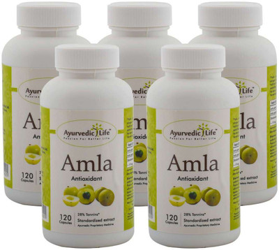 

Ayurvedic Life Amla 120 Capsules (Pack of 5)(425 mg)