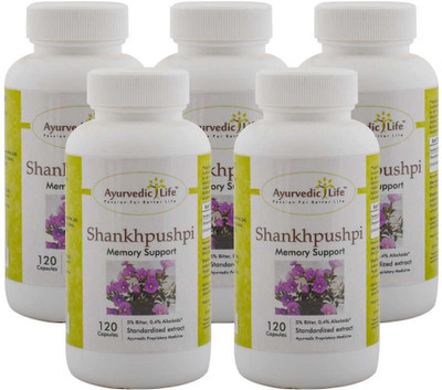 

Ayurvedic Life Shankhpushpi 120 capsules (Pack of 5)(240 mg)