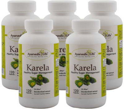 

Ayurvedic Life Karela 120 capsules (Pack of 5)(450 mg)