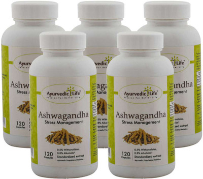 

Ayurvedic Life Ashwagandha 120 capsules (Pack of 5)(240 mg)