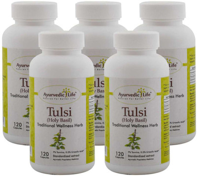 

Ayurvedic Life Tulsi 120 capsules (Pack of 5)(400 mg)