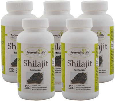 

Ayurvedic Life Shilajit 120 capsules (Pack of 5)(240 mg)