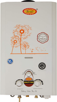 

Surya 10 L Instant Water Geyser(White & Orange, 10L-Geyser-Orange-01)