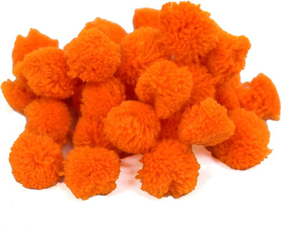 

Embroiderymaterial Orange Pom Pom Balls For Crafts & Decorations/Jewellery Making (Pack of 250 Pcs)