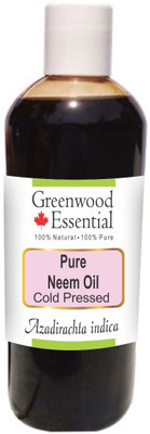 Greenwood Essential Pure Neem Oil (Azadirachta indica) 100% Natural Therapeutic Grade Cold Pressed(200 ml)