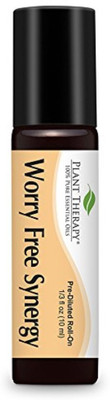 

Plant Therapy Worry Free (Stress Free) Synergy Pre-diluted Essential Oil Roll-on. 10 ml (1/3 oz). Ready to Use! Blend Of: Lavender, Marjoram, Ylang Ylang, Sandalwood, Peru Balsam and Roman Chamomile.(10 ml)