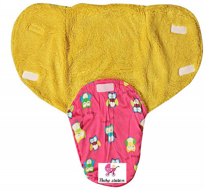 

BABY STATION Printed  Swadding Baby Blanket(Poly Cotton, Pink