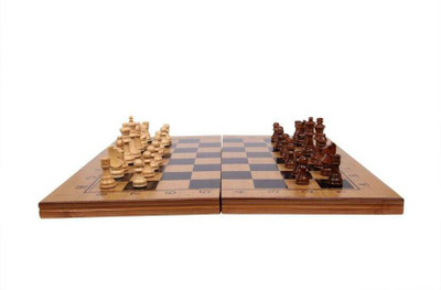 

Authfort Folding 3 in 1 Wooden Chess/Checkers/Backgammon Board game- Multi-color 15.5 inch Chess Board(Multicolor)