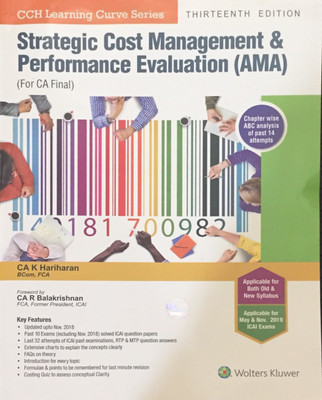 Strategic Cost Management & Performance Evaluation (AMA) For Ca Final May 2019 Exams(English, Paperback, Ca R Balakrishnan, Ca K Hariharan ,)