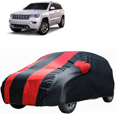A+ RAIN PROOF Car Cover For Mahindra Jeep (Without Mirror Pockets)(Red, Black)