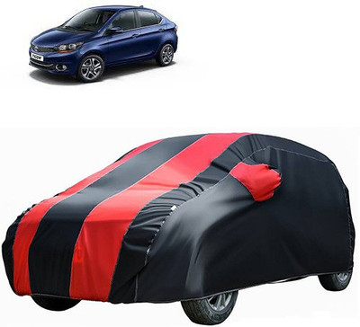 A+ RAIN PROOF Car Cover For Tata Tigor (Without Mirror Pockets)(Red, Black)
