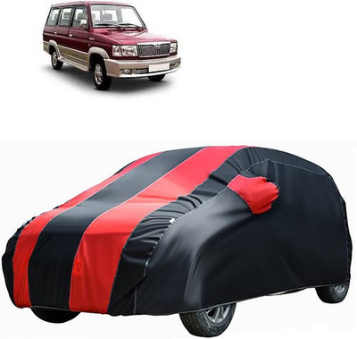 carphoenix Car Cover For Toyota Qualis (Without Mirror Pockets)(Red, Black)