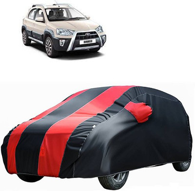 A+ RAIN PROOF Car Cover For Toyota Etios Cross (Without Mirror Pockets)(Red, Black)