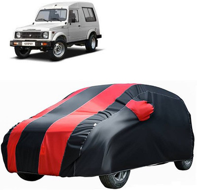 carphoenix Car Cover For Maruti Suzuki Gypsy (Without Mirror Pockets)(Red, Black)