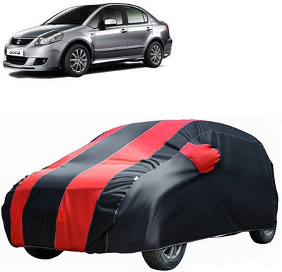 A+ RAIN PROOF Car Cover For Maruti Suzuki SX4 (Without Mirror Pockets)(Red, Black)