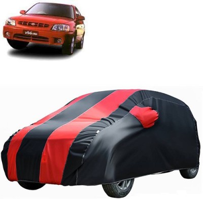 A+ RAIN PROOF Car Cover For Hyundai Accent Viva (Without Mirror Pockets)(Red, Black)