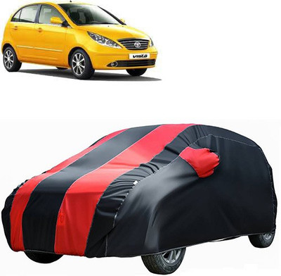 carphoenix Car Cover For Tata Vista Tech (Without Mirror Pockets)(Red, Black)
