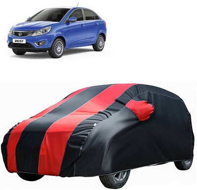 A+ RAIN PROOF Car Cover For Tata Zest (Without Mirror Pockets)(Red, Black)