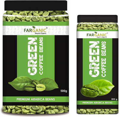 

FARGANIC 100% Certified Organic Arabica Green Coffee Beans (500+200 gm) Roast & Ground Coffee 700 g(Pack of 2, Green Coffee Flavoured)