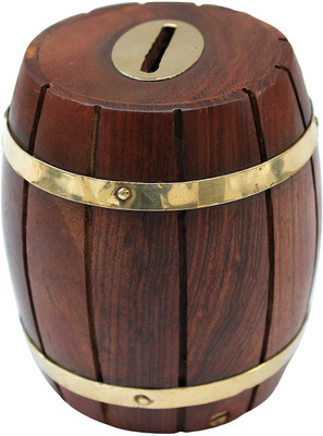 

rjd_traders MONEY BANK ROYAL DRUM SHAPE WITH FINE FINISH & PREMIUM QUALITY Coin Bank(Brown)