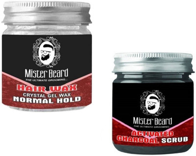 

MISTER BEARD Hair Wax Normal Hold 100gm WITH Charcoal Scrub 100gm(Set of 2)