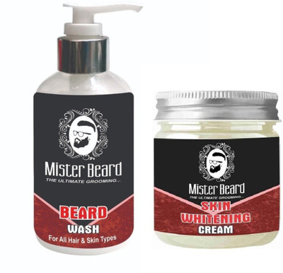 

MISTER BEARD Beard Wash 200ml WITH Skin Whitening Cream 100gm(Set of 2)