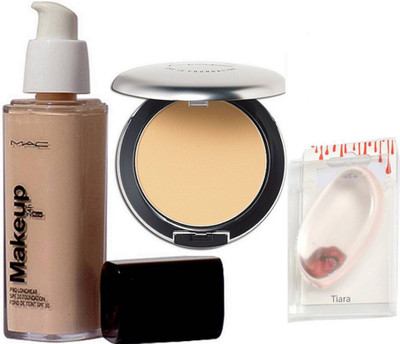 

tiara Silicon Puff, Mac Makeup Foundation ,Studio Perfect Compact(Set of 3)