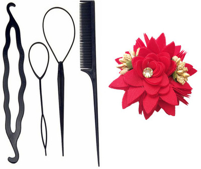 

JAMPAK Diykit with rose These flowers Hair Clips is used for different hairstyles(Set of 1)