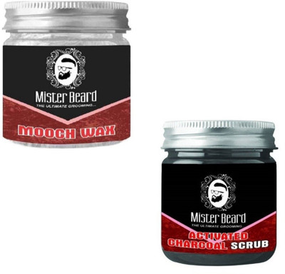 

MISTER BEARD Mooch Wax 100gm WITH Charcoal Scrub 100gm(Set of 2)