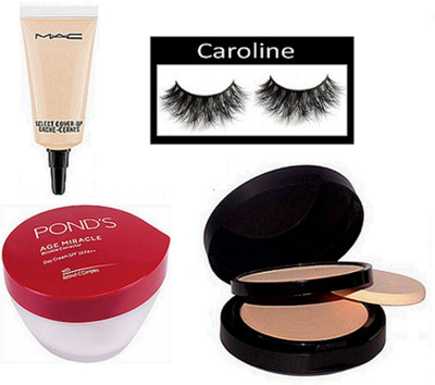 

caroline Eyelashes, Mac Two Way Compact, Select Cover-up Concealer, Ponds Age Miracle Wrinkle Corrector Cream(Set of 4)